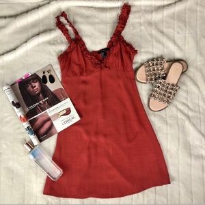 Forever 21 | Ruffle Tank Mini Dress in Orange